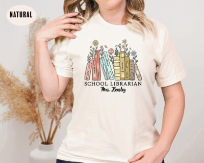 Librarian Flower School Custom T-shirt