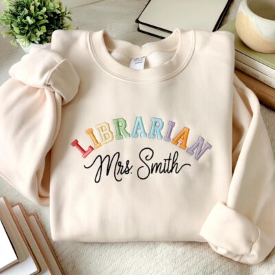 Librarian Teacher Classic Embroidered Sweatshirt