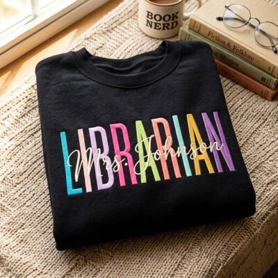 Librarian Crew Team Embroidered Sweatshirt