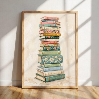 Librarian Book Club Stack Print Wall Art