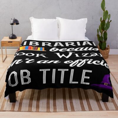 Librarian Book Wizard Vintage Throw Blanket