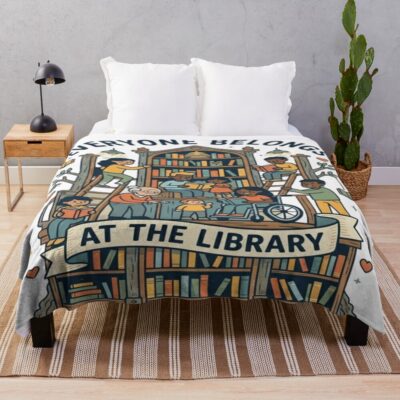 Library Tree Of Knowledge Everyone Belongs Throw Blanket