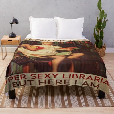 Super Sexy Librarian Killing It Throw Blanket