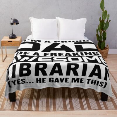 Proud Dad Of A Librarian Throw Blanket