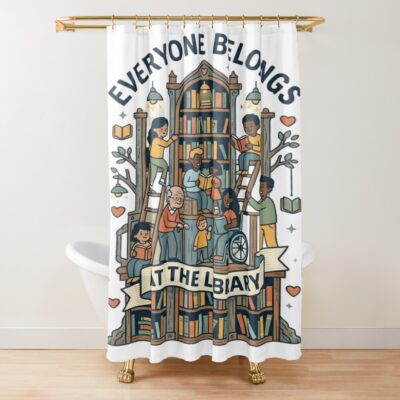 Library Tree Of Knowledge Everyone Belongs Shower Curtain