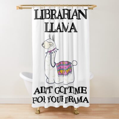Librarian And Llama Lover Shower Curtain