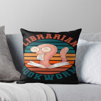 Librarian Bookworm For Book Lovers Throw Pillow