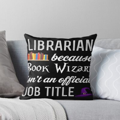 Librarian Book Wizard Vintage Throw Pillow